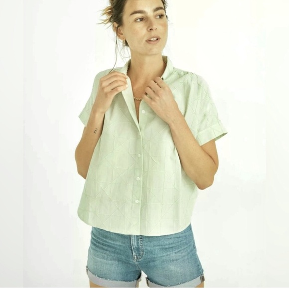 Madewell Hilltop Shirt Geo Texture Button
Down Green Sun Faded Mint Medium - Picture 1 of 8